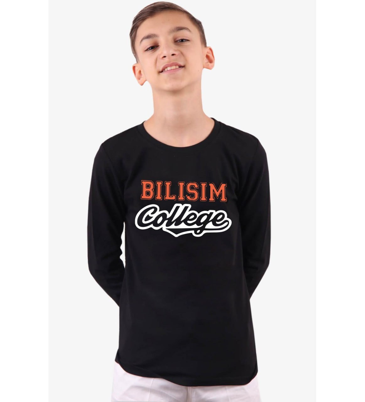 T-shirt Siyah (Sıfır Yaka Uzun Kol)